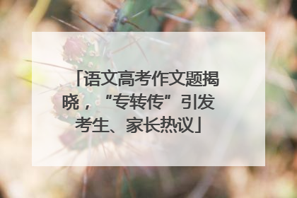 语文高考作文题揭晓，“专转传”引发考生、家长热议