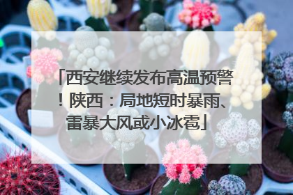 西安继续发布高温预警！陕西：局地短时暴雨、雷暴大风或小冰雹