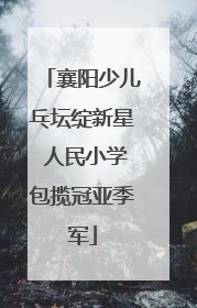 襄阳少儿乓坛绽新星 人民小学包揽冠亚季军