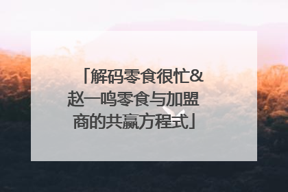 解码零食很忙&赵一鸣零食与加盟商的共赢方程式