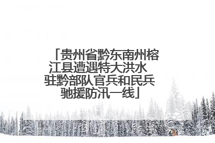 贵州省黔东南州榕江县遭遇特大洪水 驻黔部队官兵和民兵驰援防汛一线