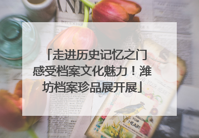 走进历史记忆之门 感受档案文化魅力！潍坊档案珍品展开展