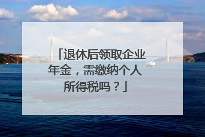 退休后领取企业年金，需缴纳个人所得税吗？