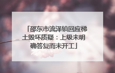 邵东市流泽镇回应梯土毁坏质疑：上级未明确答复而未开工