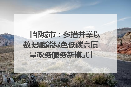 邹城市：多措并举以数据赋能绿色低碳高质量政务服务新模式