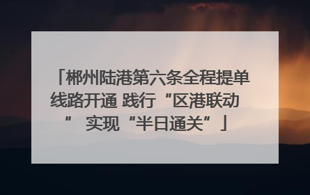 郴州陆港第六条全程提单线路开通 践行“区港联动” 实现“半日通关”
