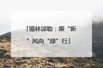 锡林郭勒：乘“新”风向“绿”行