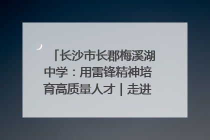 长沙市长郡梅溪湖中学：用雷锋精神培育高质量人才｜走进新时代“雷锋传人 长沙榜样”