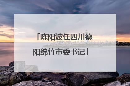 陈阳波任四川德阳绵竹市委书记