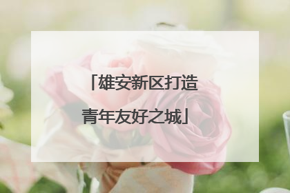 雄安新区打造青年友好之城