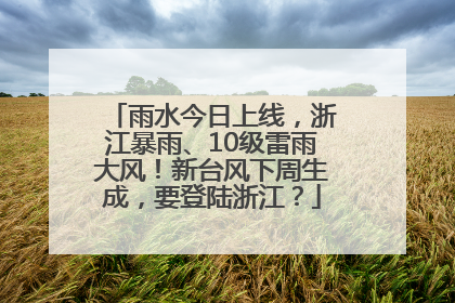 雨水今日上线，浙江暴雨、10级雷雨大风！新台风下周生成，要登陆浙江？