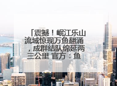 震撼！岷江乐山流域惊现万鱼翻涌，成群结队绵延两三公里 官方：鱼群在此产卵