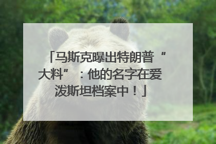 马斯克曝出特朗普“大料”：他的名字在爱泼斯坦档案中！