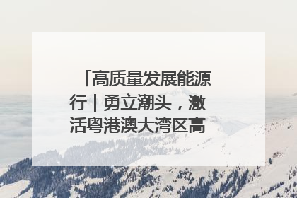 高质量发展能源行｜勇立潮头，激活粤港澳大湾区高质量发展动力源
