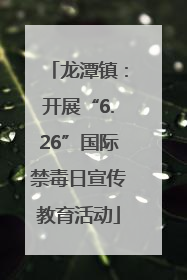 龙潭镇：开展“6.26”国际禁毒日宣传教育活动