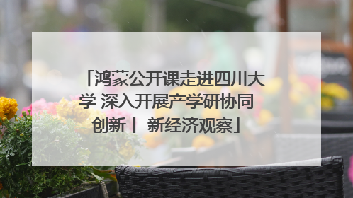 鸿蒙公开课走进四川大学 深入开展产学研协同创新丨 新经济观察