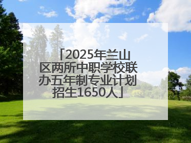 2025年兰山区两所中职学校联办五年制专业计划招生1650人