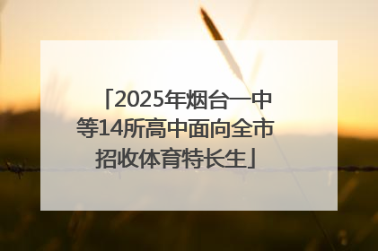 2025年烟台一中等14所高中面向全市招收体育特长生