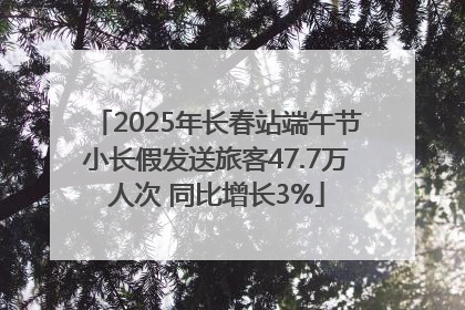 2025年长春站端午节小长假发送旅客47.7万人次 同比增长3%