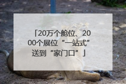 20万个舱位、2000个展位“一站式”送到“家门口”
