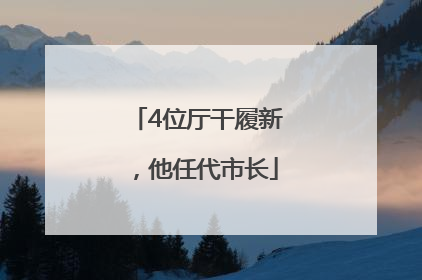 4位厅干履新，他任代市长
