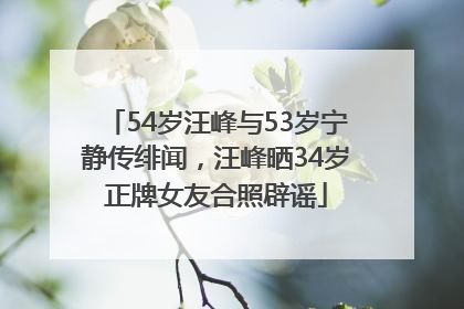 54岁汪峰与53岁宁静传绯闻，汪峰晒34岁正牌女友合照辟谣